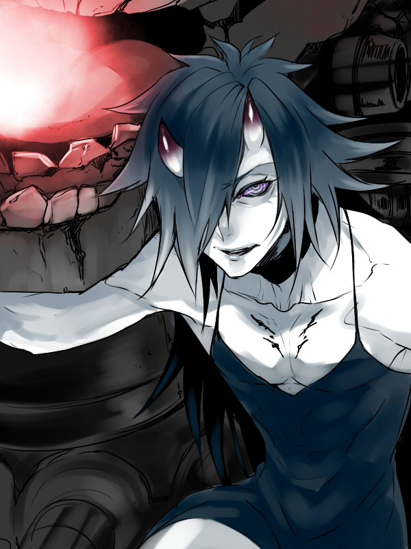 1boy, abyssal_ship, battleship_hime_(cosplay), battleship_princess, black_dress, collarbone, cosplay, crossdressing