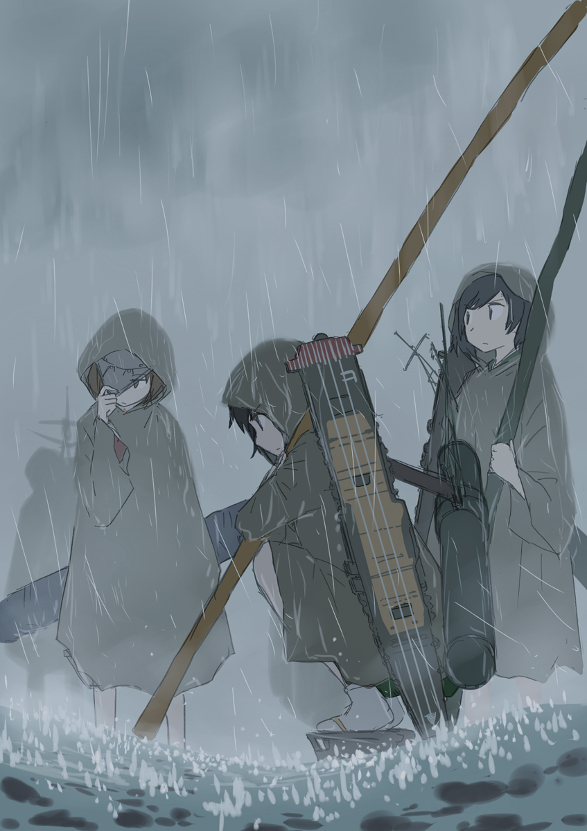 10s, 4girls, flight_deck, highres, hiryuu_(kancolle), imai_tetsuya, kantai_collection, multiple_girls