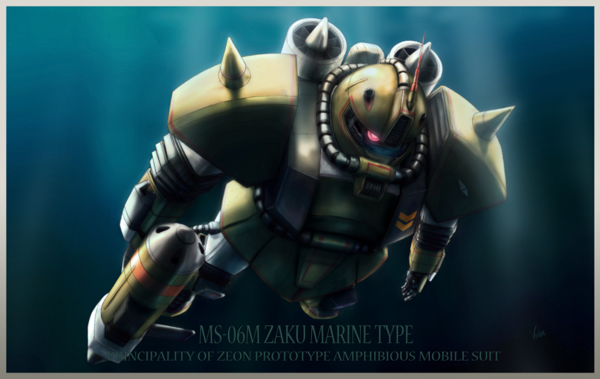 character_name, gundam, gundam_msv, highres, mecha, robot, underwater, viridian-c
