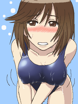 awa, blush, breasts, competition_swimsuit, huge_breasts, jaggy_lines, kenkou_zenrakei_suieibu_umishou, lowres