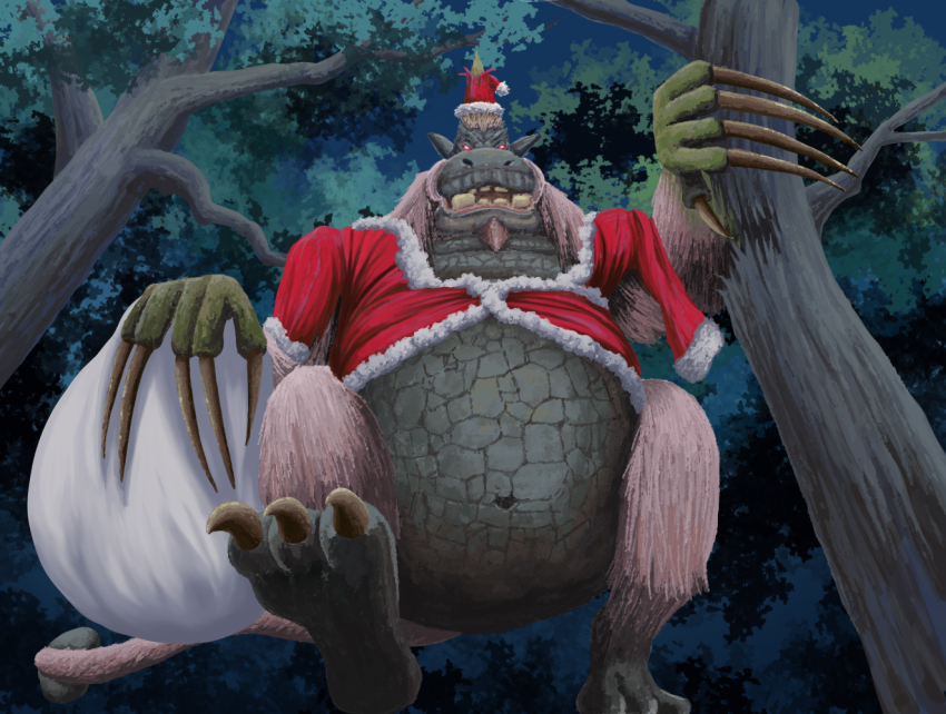 capcom, christmas, claws, congalala, fat, fat_man, gadowiiru, monster