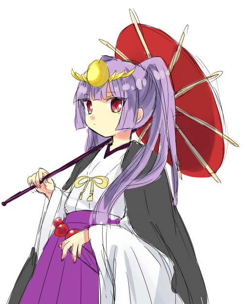androgynous, gender_request, haori, japanese_clothes, jyukariko, kimono, oil-paper_umbrella, purple_hair
