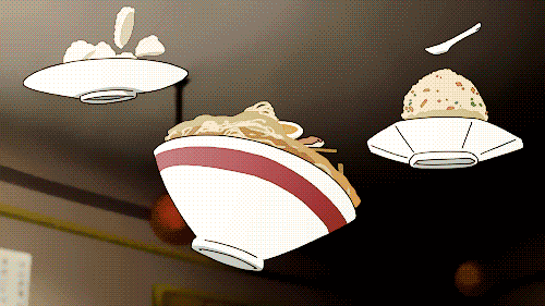 1girl, animated, animated_gif, azuma_rin, female_focus, food, lowres, solo