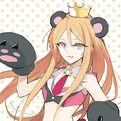 1girl, akuma_no_riddle, animal_costume, animal_ears, animal_hands, arakawa_miho, bear, bear_costume, bear_ears, colored_eyelashes, cosplay, female_focus, hanabusa_sumireko, long_hair, lowres, minakata_sunao, parody, smile, solo, voice_actor_connection, yuri_kuma_arashi, yurishiro_ginko, yurishiro_ginko_(cosplay)