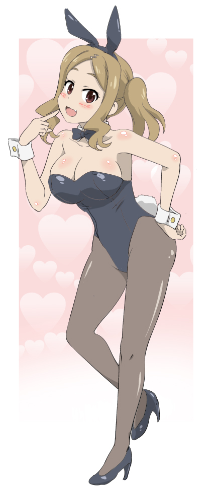 10s, 1girl, animal_ears, bad_id, bad_pixiv_id, bow, bowtie, breasts