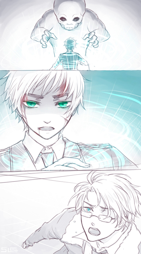 2boys, ahoge, america_(hetalia), axis_powers_hetalia, black_eyes, blonde_hair, blood, blood_on_face