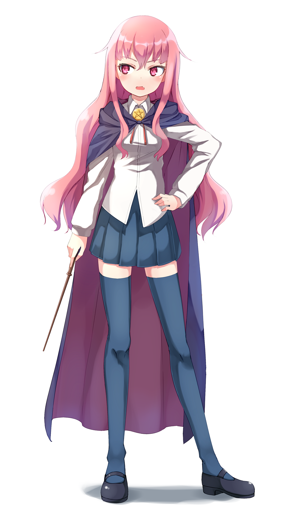 1girl, bad_id, bad_pixiv_id, cape, highres, long_hair, louise_francoise_le_blanc_de_la_valliere, pink_eyes