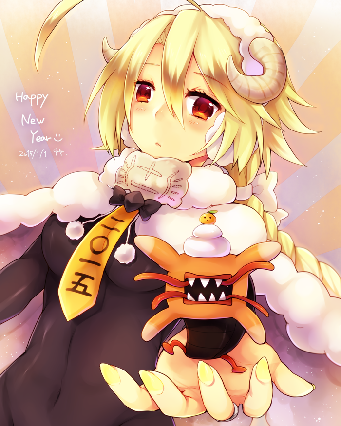 10s, 1girl, 2015, adapted_costume, ahoge, blazblue, blonde_hair, bodysuit