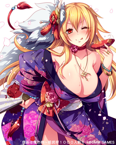1girl, ;q, bad_id, bad_pixiv_id, bare_shoulders, blonde_hair, blush, breasts