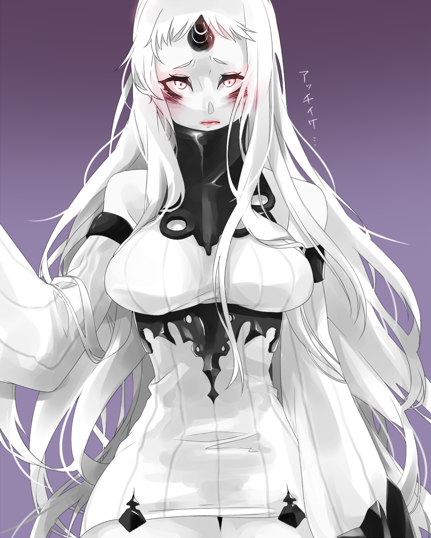 10s, 1girl, abyssal_ship, bad_id, bad_pixiv_id, bare_shoulders, blush, breasts