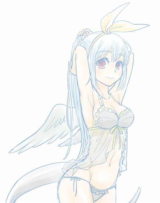 1girl, blue_hair, dizzy_(guilty_gear), female_focus, guilty_gear, guilty_gear_xrd, lingerie, long_hair