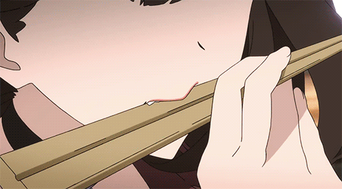 10s, 1girl, animated, animated_gif, black_hair, chopsticks, female_focus, fire