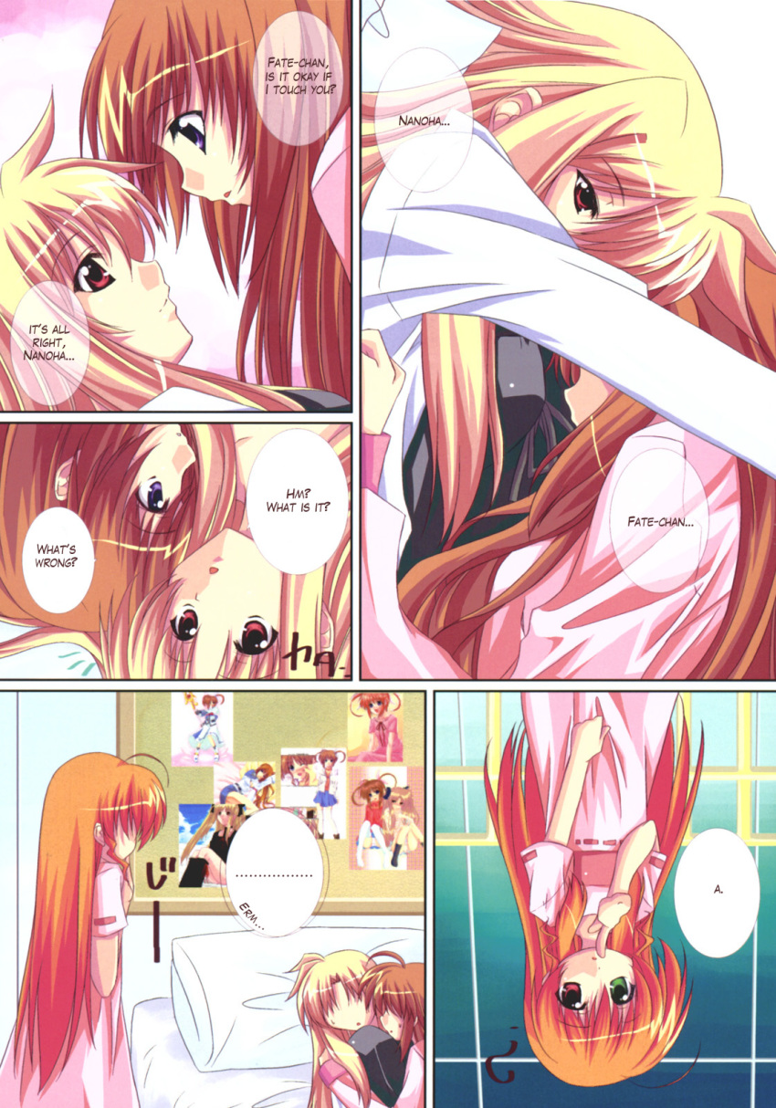 00s, 3girls, comic, english_text, fate_testarossa, hard-translated, highres, ichino, lyrical_nanoha, mahou_shoujo_lyrical_nanoha, mahou_shoujo_lyrical_nanoha_strikers, multiple_girls, ruining_the_glorious_moment, takamachi_nanoha, thighhighs, third-party_edit, vivio, yuri