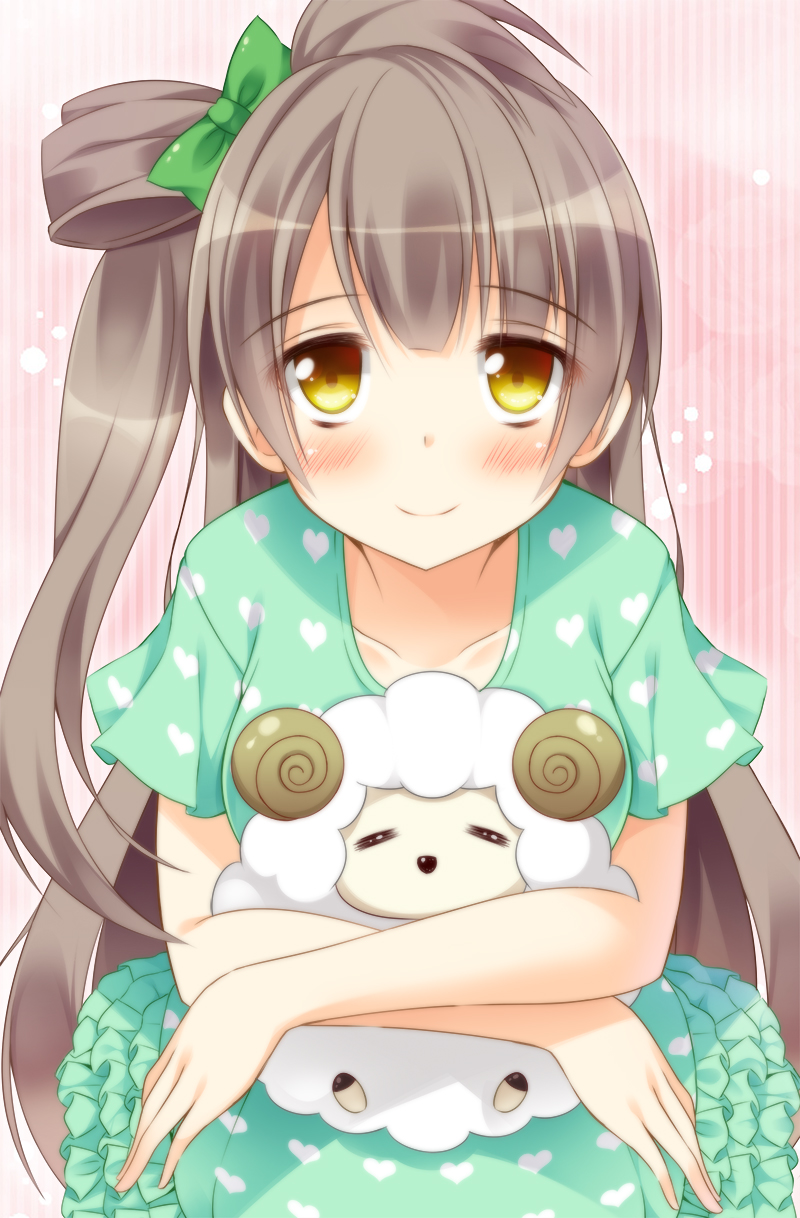 10s, 1girl, bad_id, bad_pixiv_id, blurry, blush, bow, brown_eyes