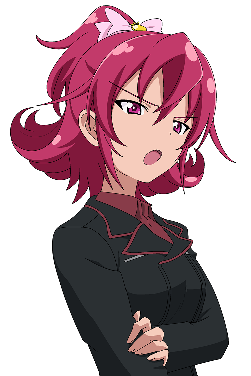 >:o, 10s, 1girl, :o, aida_mana, annoyed, cosplay, dokidoki!_precure, female_focus, girls_und_panzer, itsumi_erika, itsumi_erika_(cosplay), j9mz23, military, military_uniform, nabatame_hitomi, open_mouth, precure, solo, v-shaped_eyebrows, voice_actor_connection