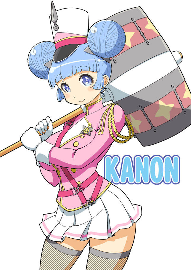 10s, 1girl, band_uniform, blue_eyes, blue_hair, blush, breasts, character_name