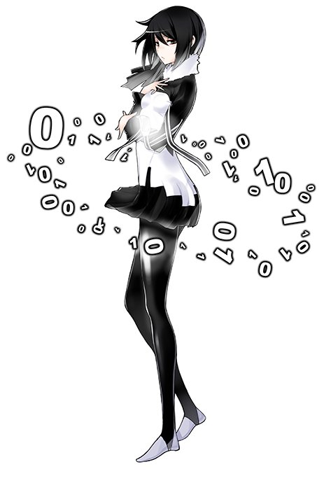 1girl, black_eyes, black_hair, black_pantyhose, breasts, digimon, digimon_story:_cyber_sleuth, dress