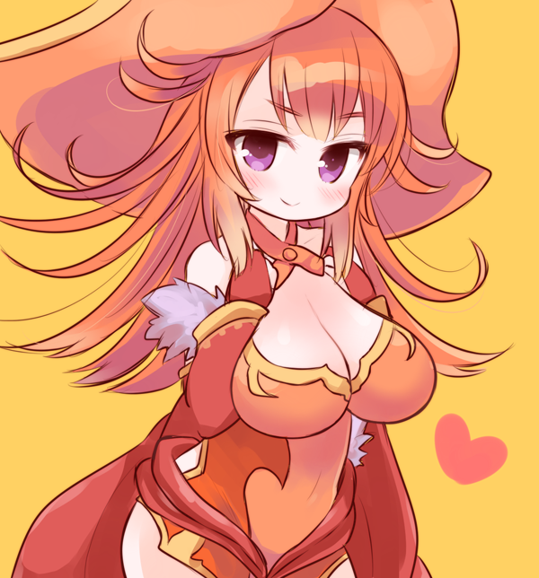 1girl, bad_id, bad_pixiv_id, bare_shoulders, blush, breasts, cleavage, covered_navel