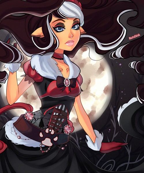 1girl, alternate_costume, animal_ears, animal_print, artist_name, bat_print, beads, belt