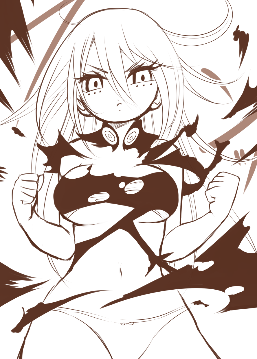 1girl, bare_shoulders, clenched_hands, female_focus, highres, kagyuu_juubei, long_hair, mattari_yufi