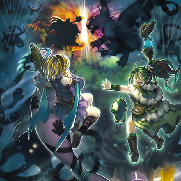 1157981433, 2girls, battle, bird, cape, covering_own_mouth, crying, dolphin, dragon, duel_monster, multiple_girls, official_art, penguin, petolphin_the_spiritual_beast, pilica_descendant_of_gusto, ponytail, puppet_strings, restrained, ritual_beast_tamer_wen, ritual_beast_ulti-apelio, ritual_beast_ulti-petolphin, ritual_beast_ulti-pettlephin, shaddoll_beast, shaddoll_dragon, shaddoll_falco, shaddoll_hedgehog, shadow, spiritual_beast_pettlephin, spiritual_beast_rampengu, staff, string, wen_the_ritual_beast_tamer, yazi_evil_of_the_yang_zing, yu-gi-oh!