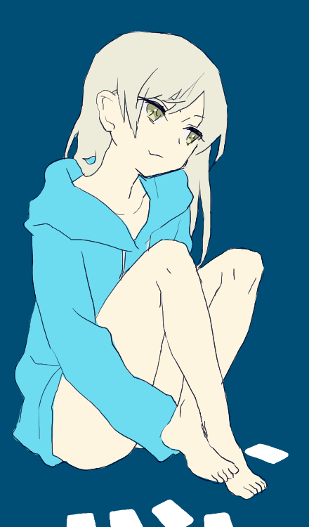 1girl, alternate_eye_color, bad_id, bad_pixiv_id, bare_legs, blonde_hair, blue_background, card