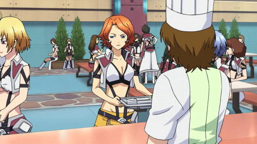10s, angelise_ikaruga_misurugi, animated, animated_gif, blonde_hair, chris_(cross_ange), cross_ange, food