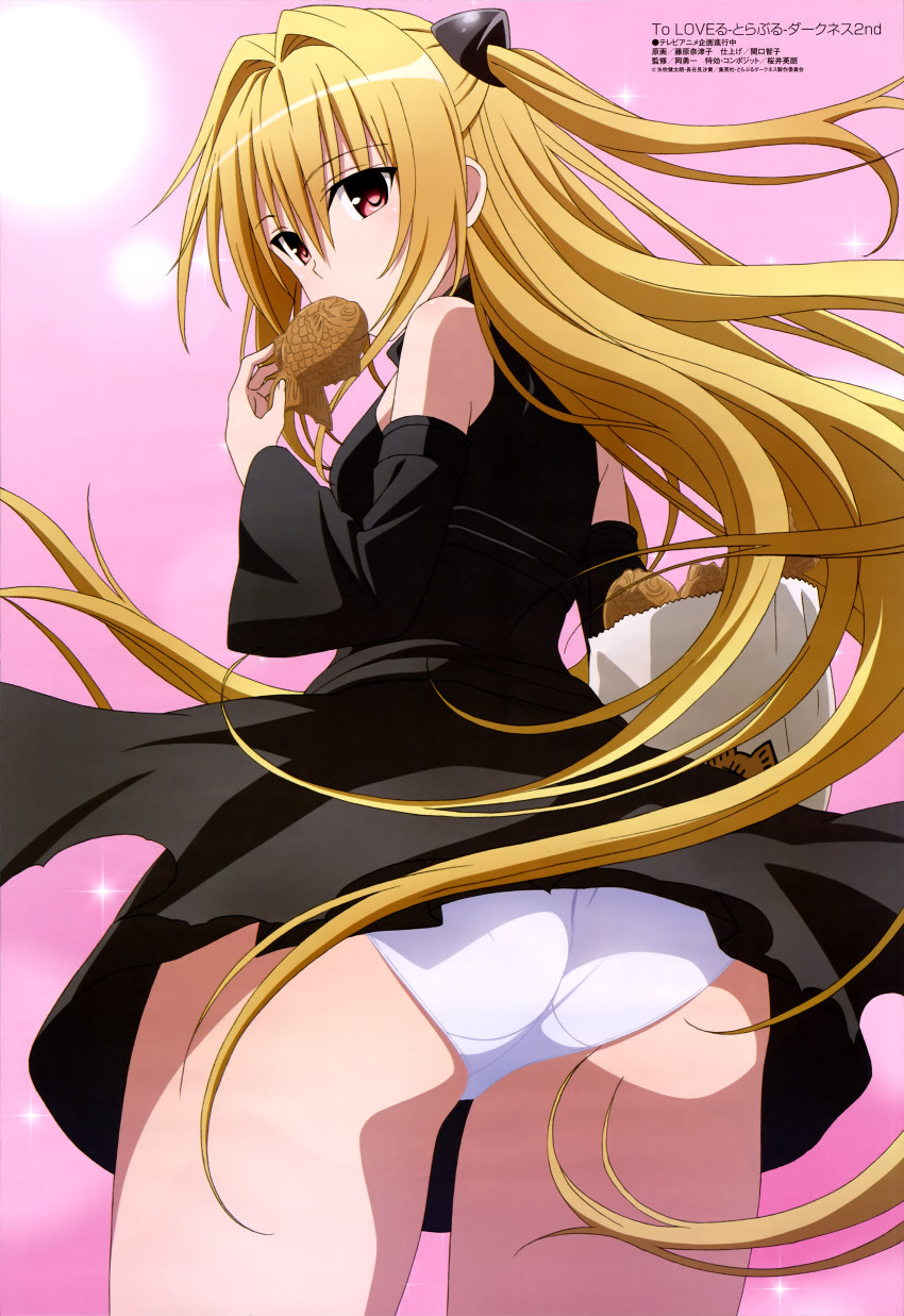 10s, 1girl, absurdres, ass, bag, bare_shoulders, black_dress, blonde_hair