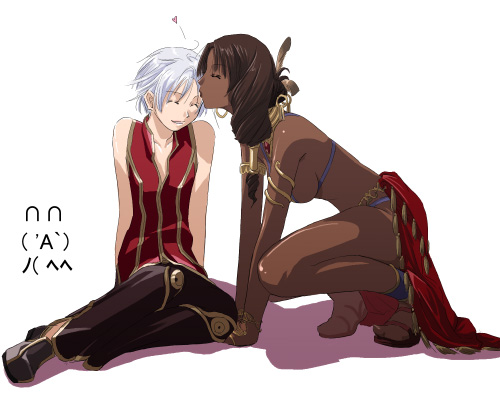 1boy, 1girl, age_difference, arabian_clothes, belly_dancer, bikini, breasts, child, couple, dancer, dancer_(ragnarok_online), dark-skinned_female, dark_skin, desi, height_difference, hetero, jewelry, kiss, kissing_forehead, lots_of_jewelry, lowres, mr.romance, onee-shota, ragnarok_online, shota, sideboob, swimsuit, trap, wizard, wizard_(ragnarok_online)