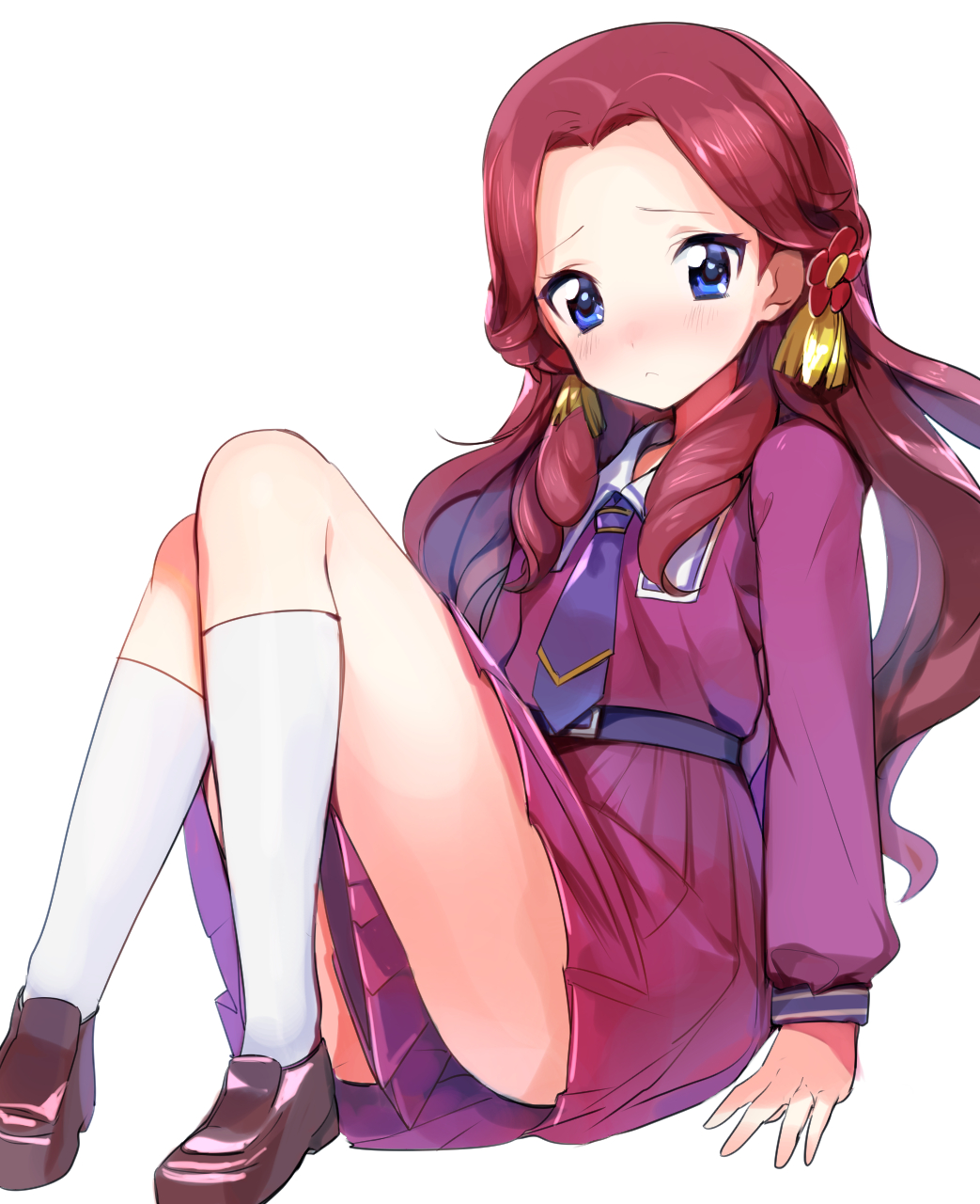 10s, 1girl, aikatsu!, aikatsu!_(series), arm_support, bad_id, bad_pixiv_id, blue_eyes