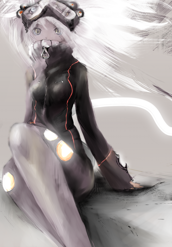 00s, 1girl, ashiu, cat_tail, female_focus, glowing, glowing_hair, goggles