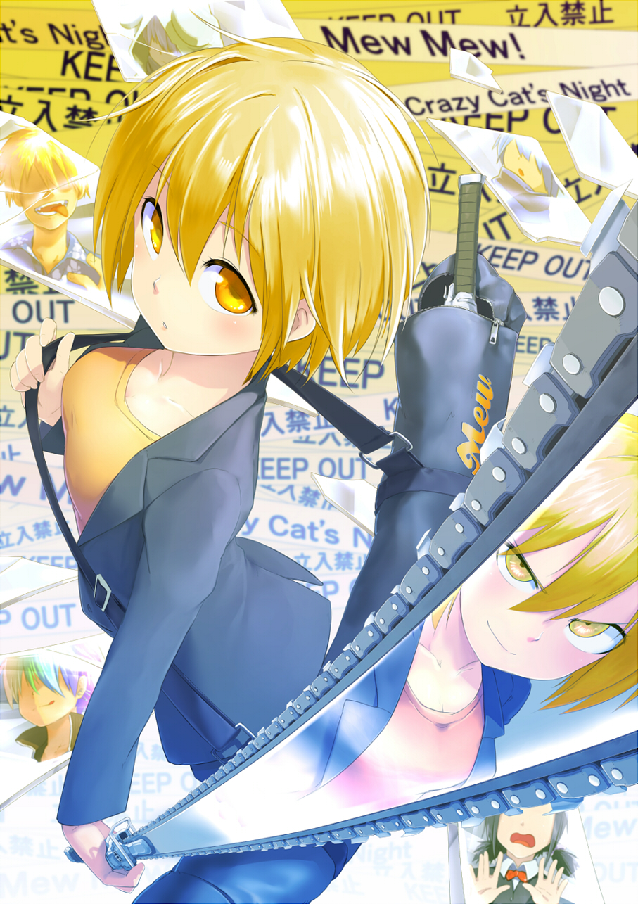 1girl, blonde_hair, different_reflection, dual_persona, etsusa_oohashi, highres, inui_hayato, kanashima_ginga