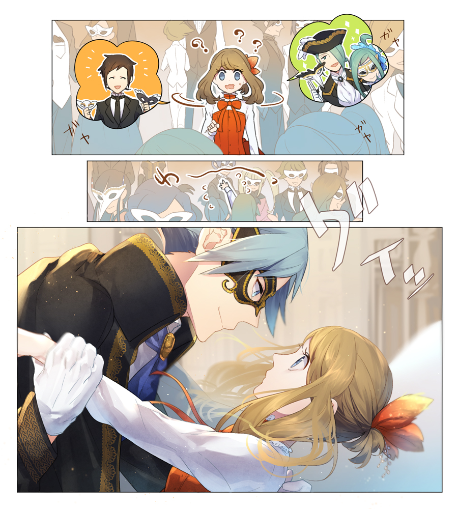 10s, 6+boys, 6+girls, ?, alternate_costume, aqua_hair, bad_id, bad_pixiv_id