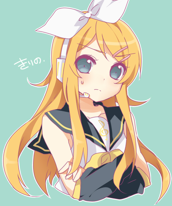 1girl, arm_warmers, bad_id, bad_nicoseiga_id, blonde_hair, blue_eyes, bow, capelet