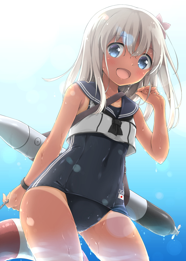 10s, 1girl, :d, blue_eyes, blush, clothes_writing, covered_navel, crop_top