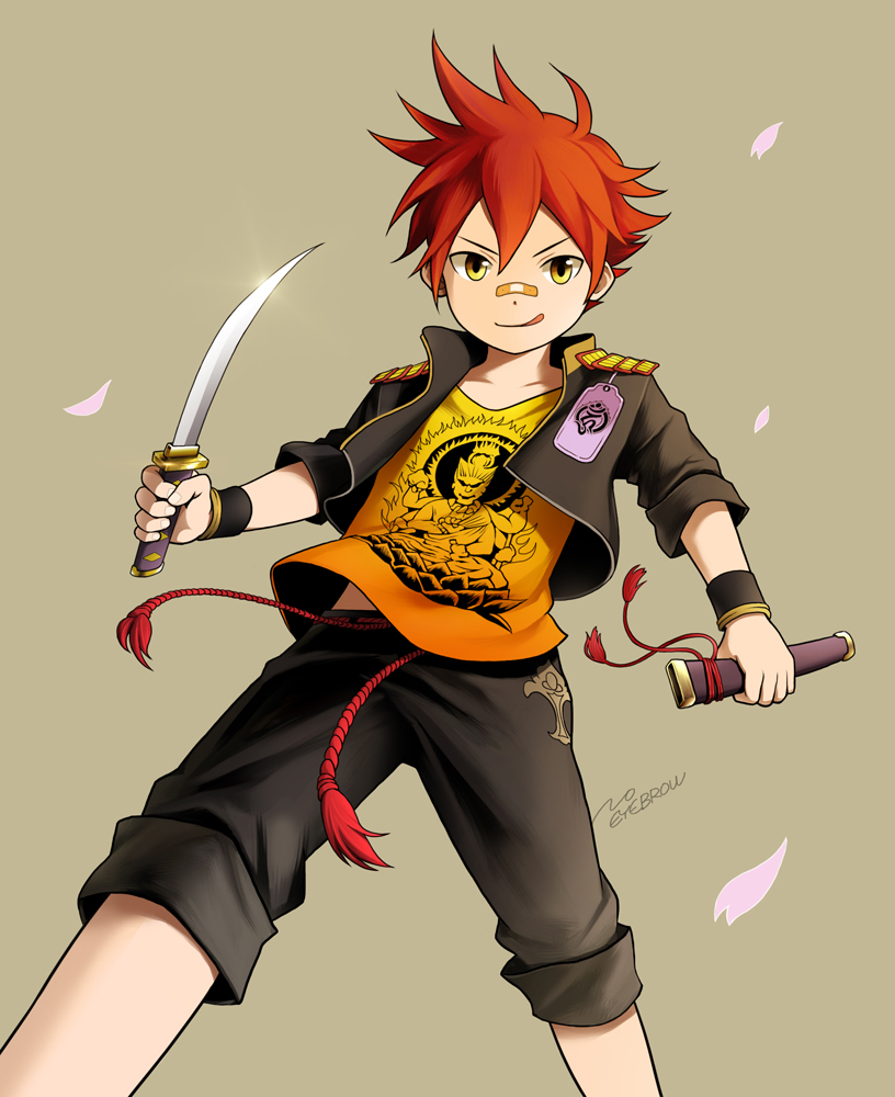 10s, 1boy, acala, aizen_kunitoshi, armor, artist_name, bad_id, bad_pixiv_id