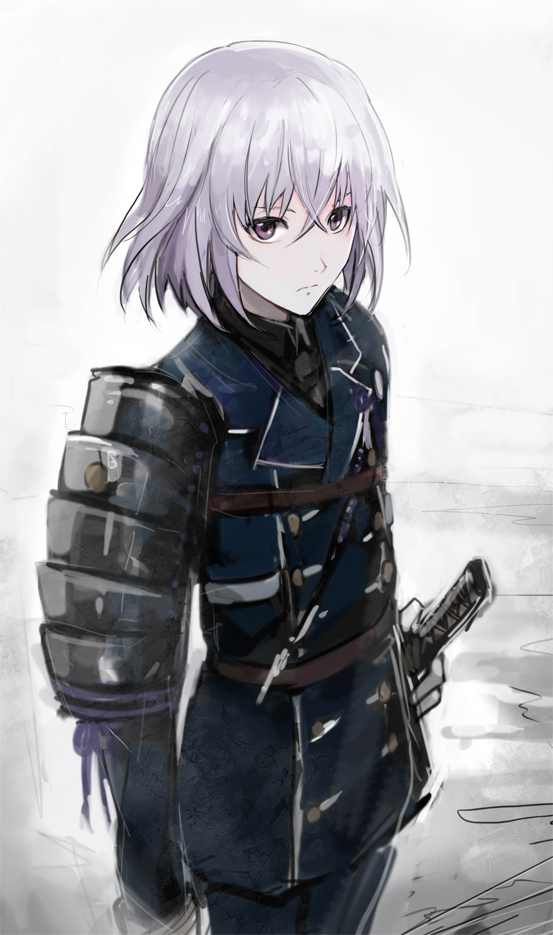 10s, 1boy, androgynous, armor, bad_id, bad_pixiv_id, buttons, double-breasted