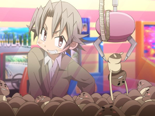 1boy, crane_machine, game_cg, indoors, kiriya_gymno, male_focus, nekoyama_saburo, school_boys!