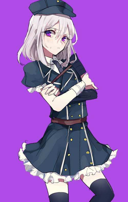 10s, 1boy, armor, bad_id, bad_pixiv_id, black_thighhighs, blush, buttons