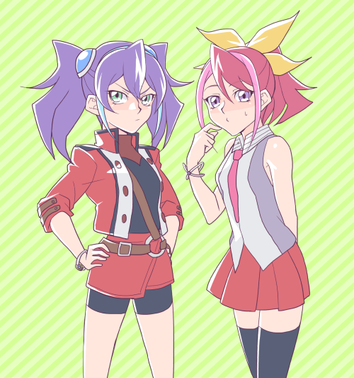 2girls, alternate_hairstyle, aoimio, bike_shorts, blue_hair, bow, bracelet_girls, hair_bow