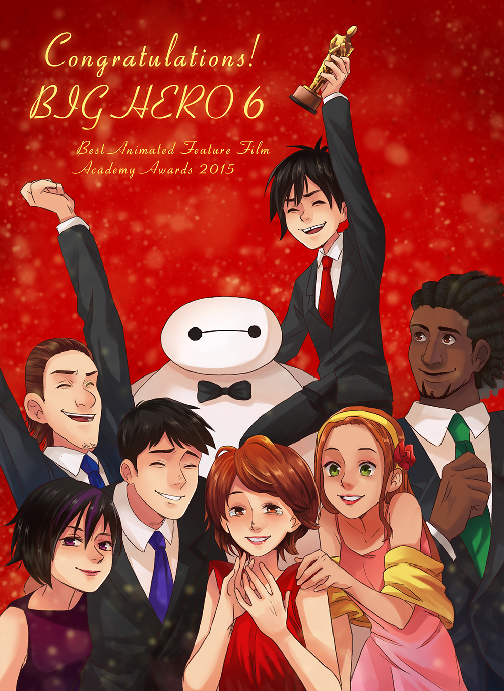 3girls, 4boys, baymax, big_hero_6, brothers, cass_hamada, disney, family