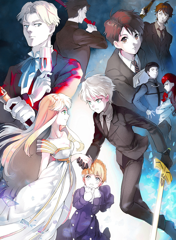 3girls, 6+boys, 9room, aldnoah.zero, artoria_pendragon_(fate), asseylum_vers_allusia, bad_id, bad_pixiv_id