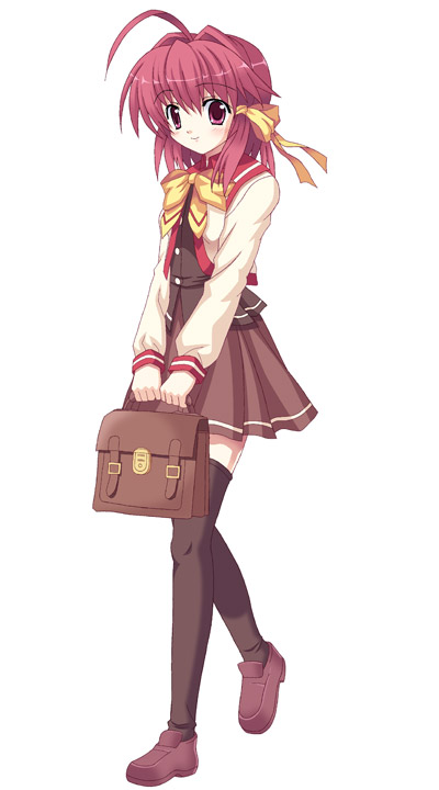 1girl, ahoge, bag, black_thighhighs, blush, bow, colorful_aquarium, female_focus