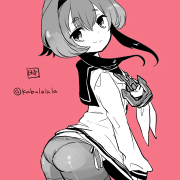 10s, 1girl, ass, female_focus, kantai_collection, kobayashi_kabura, long_sleeves, lowres