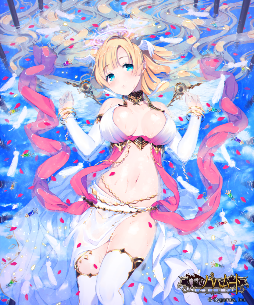 10s, 1girl, bangle, blonde_hair, blue_eyes, blush, bracelet, breasts