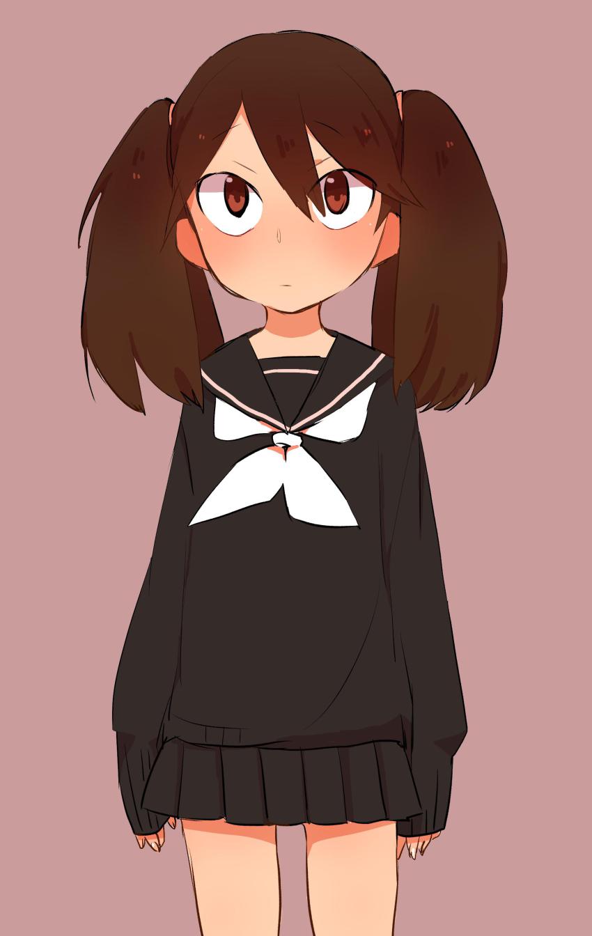 10s, 1girl, absurdres, bad_id, bad_twitter_id, black_serafuku, female_focus, hair_between_eyes