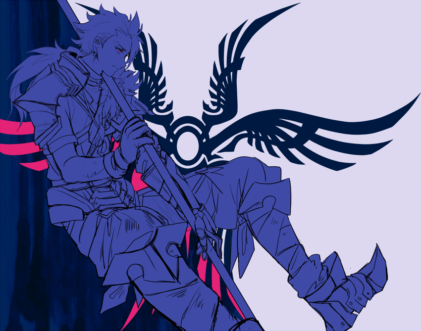 1boy, armor, bad_id, bad_pixiv_id, command_spell, cu_chulainn_(fate), cu_chulainn_(fate/prototype), fate/prototype