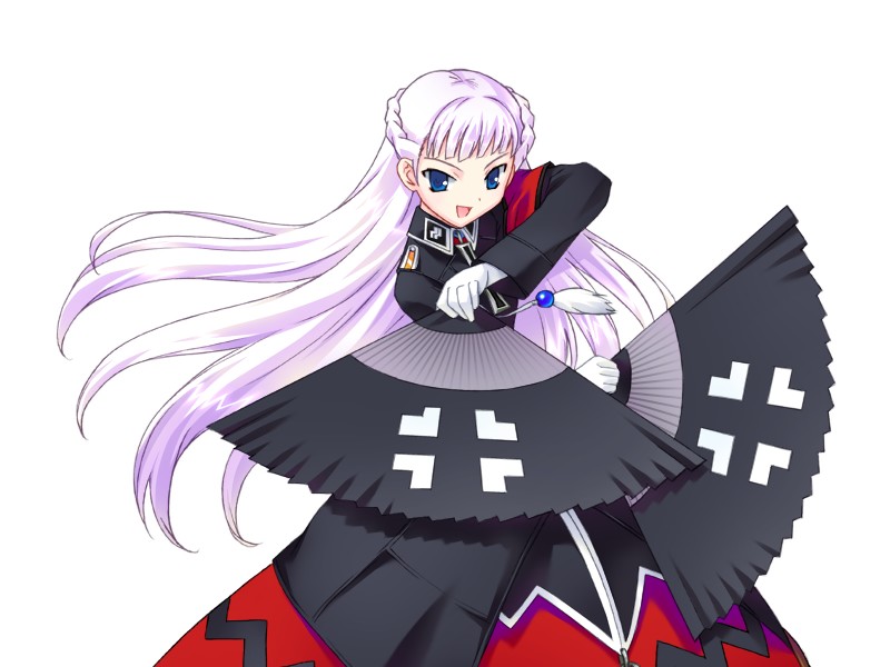 1girl, battlenote, blue_eyes, braid, cross, dress, dual_wielding, female_focus