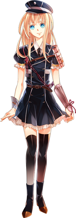 10s, 1boy, androgynous, armor, black_thighhighs, blonde_hair, blue_eyes, buttons