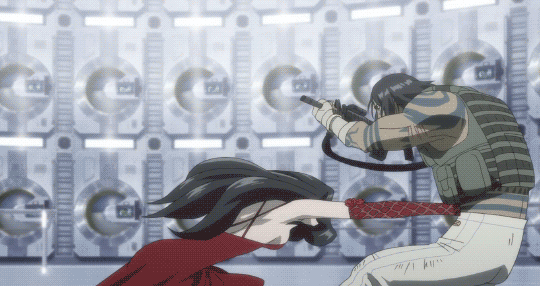 00s, 1boy, 1girl, animated, animated_gif, black_eyes, black_hair, dress